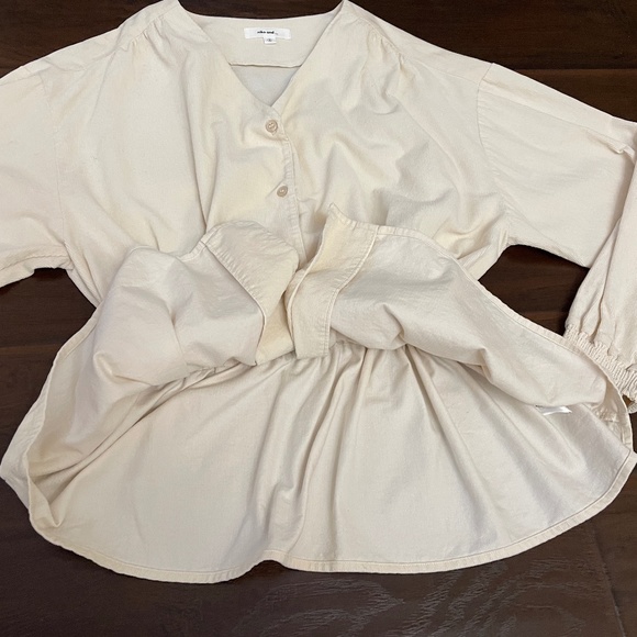 Niko And... Women's Ivory Corduroy Relaxed Japanese fashion top blouse Sz 4 (L) - Picture 4 of 11